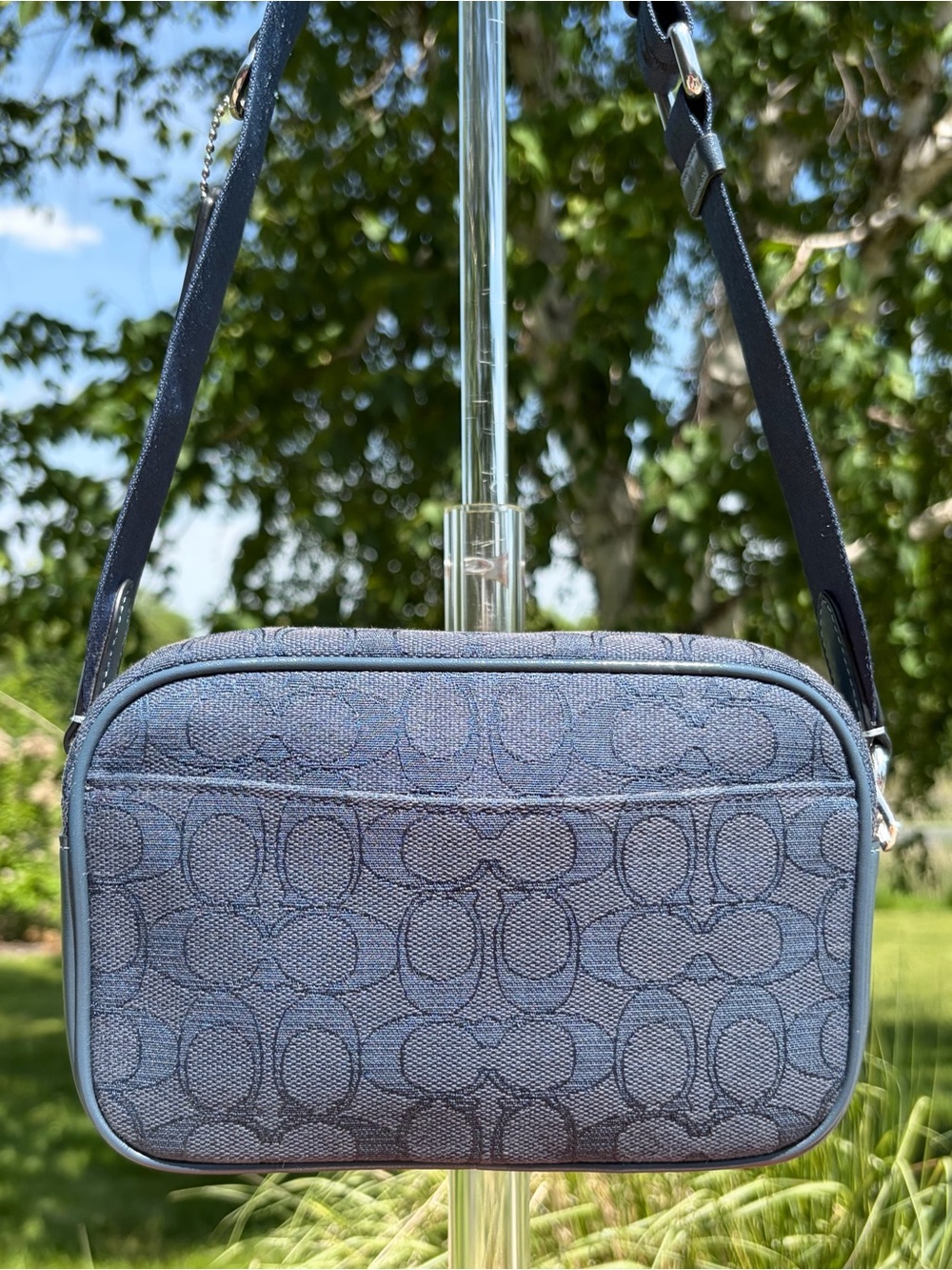 Coach Mini Jamie Denim Signature Jacquard Camera Crossbody Bag CT861 EUC - Picture 11 of 17